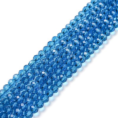 Faceted Rondelle Transparent Glass Beads Strands EGLA-J134-4x3mm-B11-1