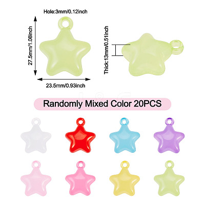 20Pcs Transparent Acrylic Pendants MACR-TADJ0001-05-1