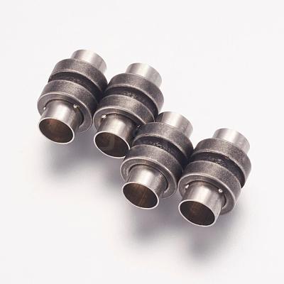 304 Stainless Steel Magnetic Clasps with Glue-in Ends STAS-F124-02B-1
