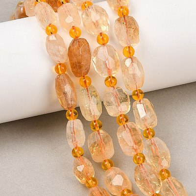 Heated Natural Citrine Beads Strands G-Z147-B01-02-1
