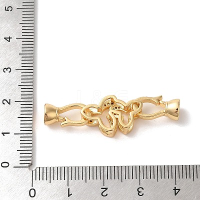 Flower Brass Micro Pave Clear Cubic Zirconia Fold Over Clasps KK-A227-28G-1