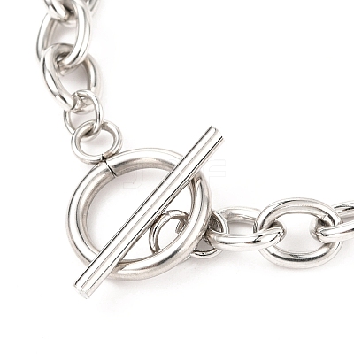 Tarnish Resistant Unisex 304 Stainless Steel Figaro Chain Bracelets BJEW-H541-06A-P-1