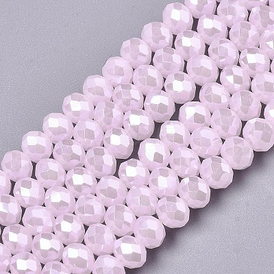 Electroplate Glass Beads Strands X-EGLA-A034-J1mm-A03-1