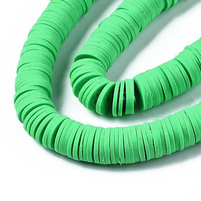 Flat Round Handmade Polymer Clay Beads CLAY-R067-12mm-08-1
