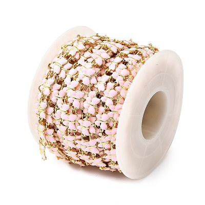 Brass Enamel Butterfly Link Chains CHC-F021-03G-03-1