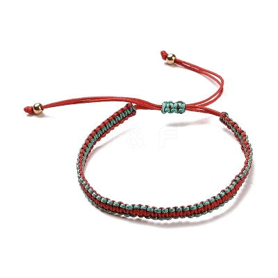 Polyester Braided Bracelet with CCB Plastic Beads BJEW-A099-05-1