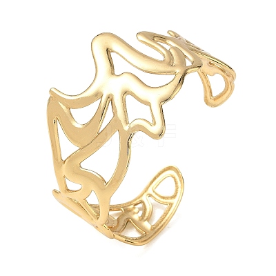 304 Stainless Steel Cuff Bangles for Women SA-CBAEBCF-01G-A-1