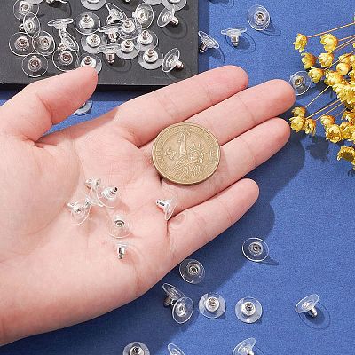100Pcs Iron Clutch Earring Backs FIND-YW0004-11-1