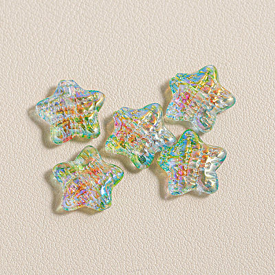 15Pcs Printed Resin Beads RESI-CJC0006-036Q-1