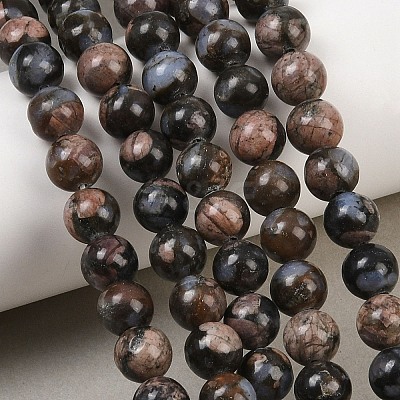 Natural Glaucophane Beads Strands G-R485-12-8mm-1
