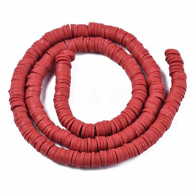 Handmade Polymer Clay Beads Strands CLAY-R089-6mm-036-1