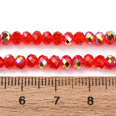 Electroplate Transparent Glass Beads Strands EGLA-A046-01B-M-1