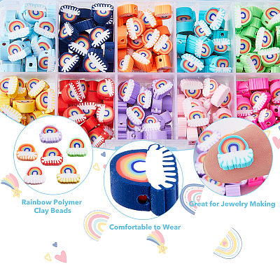 250pcs 10 Colors Handmade Polymer Clay Beads CLAY-DC0001-02-1