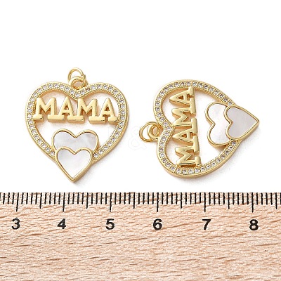 Brass Micro Pave Cubic Zirconia Pendants KK-U070-04D-G-1