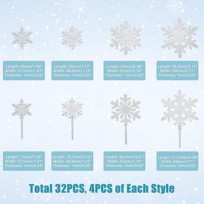 8 Sets 2 Style Acrylic Mirror Cake Toppers DIY-FH0004-90B-1