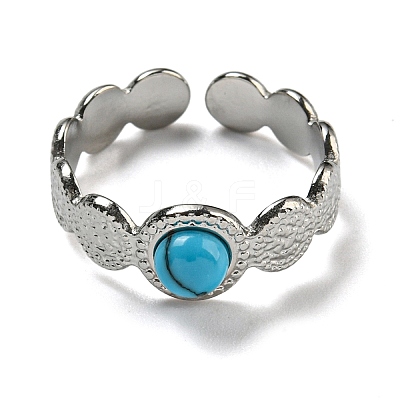 304 Stainless Steel Open Cuff Rings STAS-Z060-15P-1