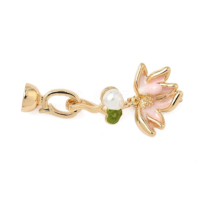 Brass Enamel Fold Over Clasps KK-S531-31G-A-1