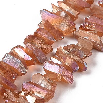 Natural Quartz Crystal Points Beads Strands G-K181-B22-1