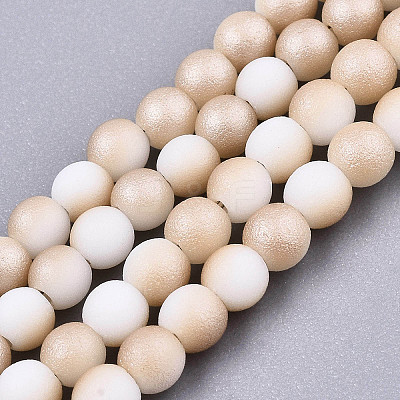 Frosted Electroplate Glass Beads Strands X-EGLA-S195-01A-01-1