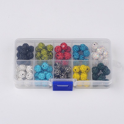 Round Polymer Clay Rhinestone Beads RB-X0010-1