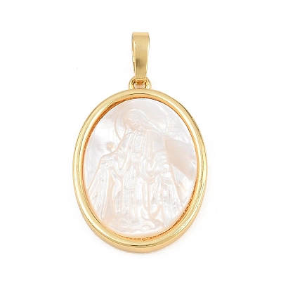 Brass with White Shell Pendants SH-CBA56CE-08G-03-1