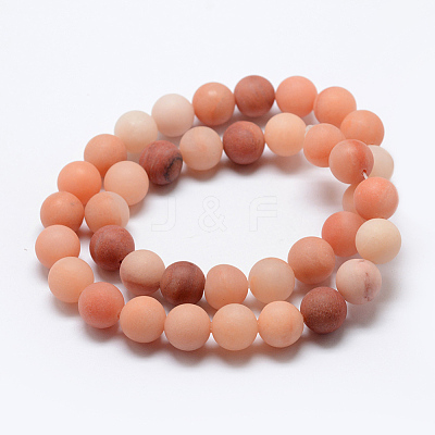 Natural Pink Aventurine Beads Strands G-G716-01-10mm-1