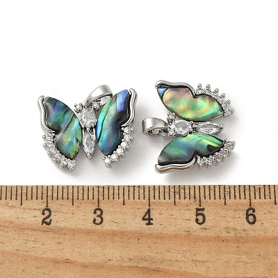 Brass Clear Cubic Zirconia Pendants KK-R210-12P-02-1