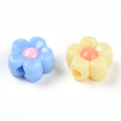 Two Tone Opaque Acrylic Beads SACR-N018-13-1