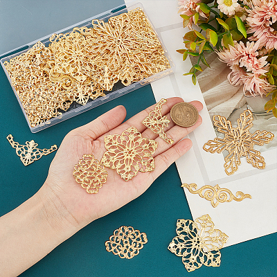 5 Style Iron Filigree Joiners Links IFIN-PH0001-95-1