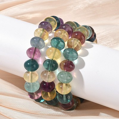 Natural Fluorite Beaded Bracelets G-H332-13-1