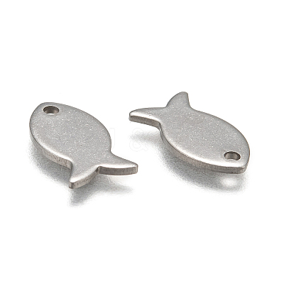 Tarnish Resistant 304 Stainless Steel Fish Charms LS-STAS-M037-08-1