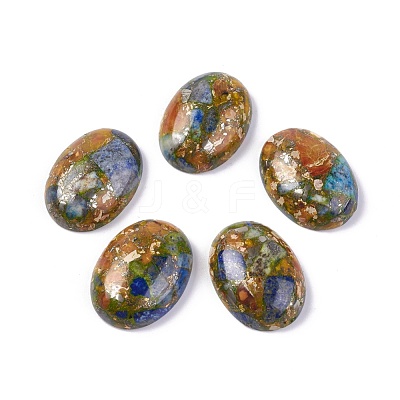 Assembled Synthetic Imperial Jasper and Lapis Lazuli Cabochons G-L502-18x25mm-11-1