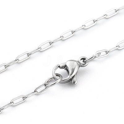 Non-Tarnish 304 Stainless Steel Paperclip Chain Necklace with Lobster Claw Clasps for Men Women NJEW-H205-03P-04-1