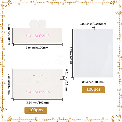 100Pcs Word Accessories Printed Folding Paper Card Header CDIS-SP0001-28-1