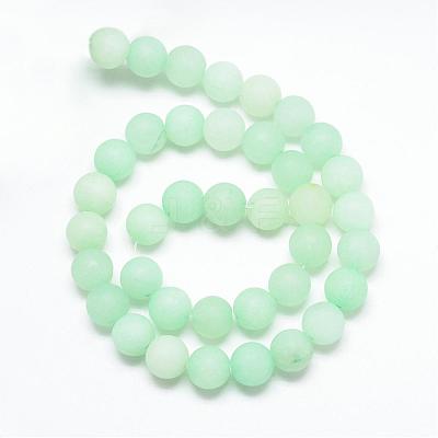 Natural White Jade Bead Strands G-R297-10mm-36-1