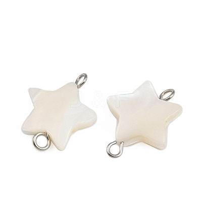 Natural Shell Star Connector Charms X1-STAS-D378-26P-1