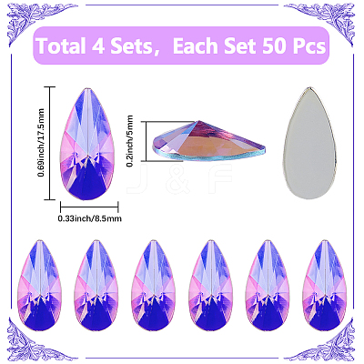 4 Sets Acrylic Rhinestone Cabochons GACR-SP0001-06B-1