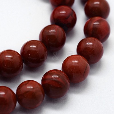 Natural Red Jasper Beads Strands G-I199-25-6mm-1
