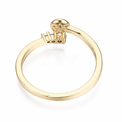 Brass Micro Pave Clear Cubic Zirconia Peg Bails Cuff Finger Ring Settings X-KK-T056-117G-NF-1