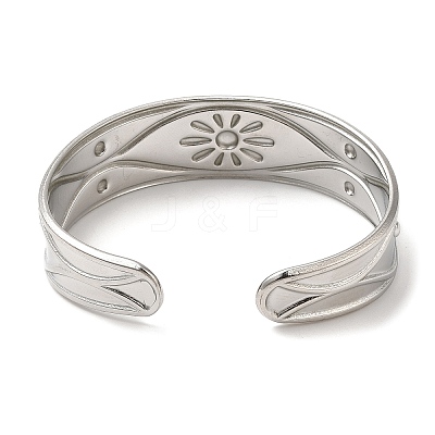 Non-Tarnish 304 Stainless Steel Cuff Bangles BJEW-K267-05P-1