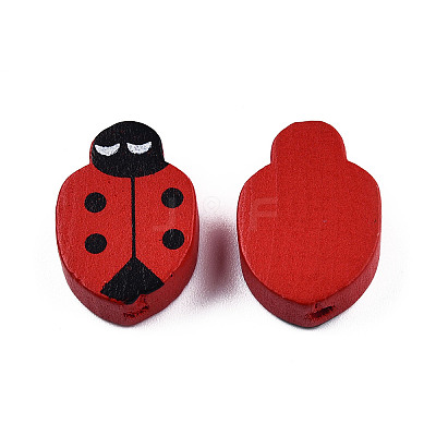 Spray Painted Wood Big Beads WOOD-N005-106-1