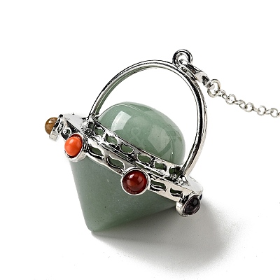 Natural & Synthetic Gemstone Cone Dowsing Pendulums G-G860-05P-1
