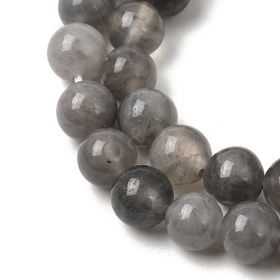 Natural Gemstone Cloudy Quartz Round Bead Strands X-G-O021-8mm-03B-1