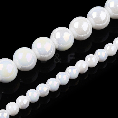 Electroplate Opaque Glass Beads Strands LS-GLAA-T032-P10mm-AB02-1