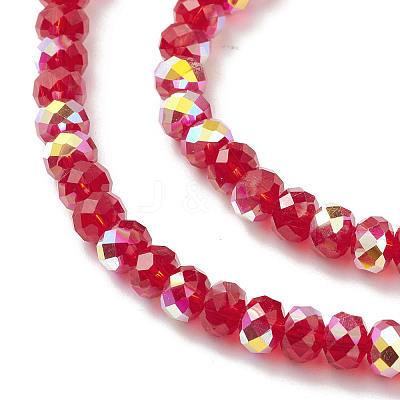 Electroplate Transparent Glass Beads Strands EGLA-K015-01B-1