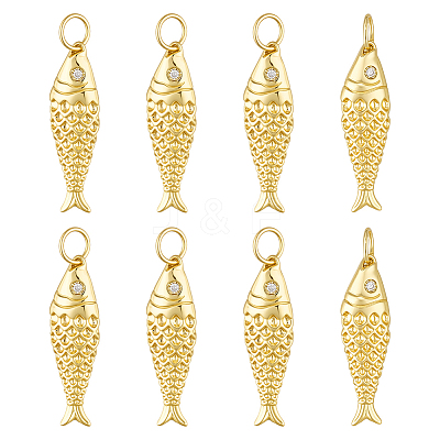8Pcs Brass Pendants KK-BC0014-92G-1
