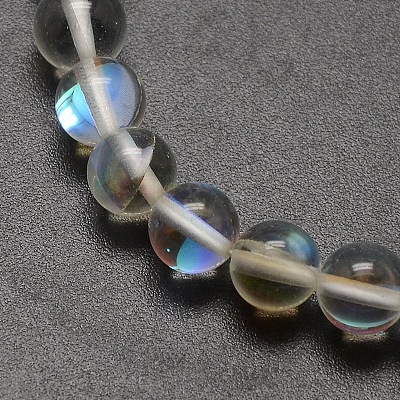 Synthetic Moonstone Beads Strands G-F143-8mm-03-1