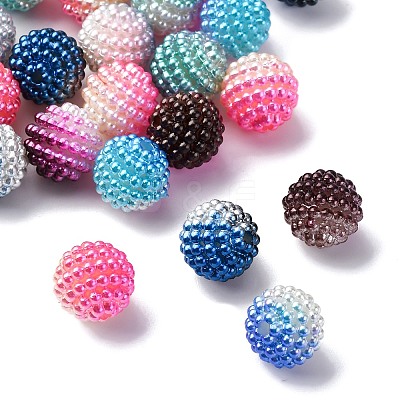 50Pcs 5 Colors Imitation Pearl Acrylic Beads OACR-FP0001-16-1