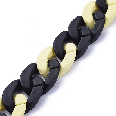 Handmade Opaque Spray Painted Acrylic Curb Chains AJEW-JB00617-1