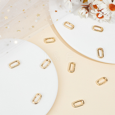 10Pcs Brass Spring Gate Rings KK-BBC0015-57G-02-1